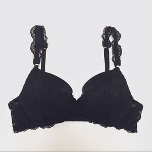 Stella McCartney Black Silk & Lace Bra 34B